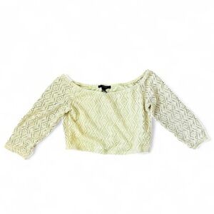 Forever 21 Cream Lace Crop Top